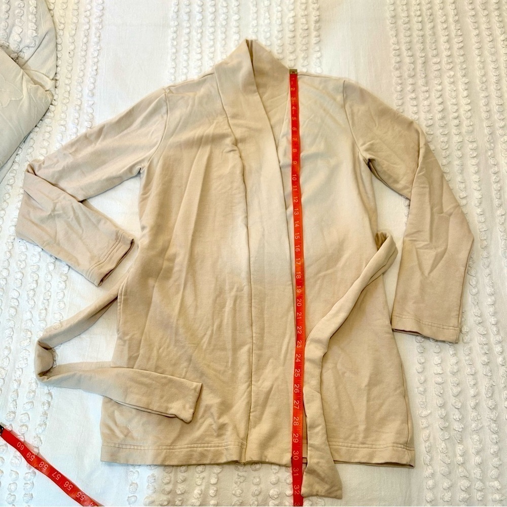 WVN Women’s Modal & Organic Cotton Cream Belted Sweatshirt Sz S EUC - Picture 9 of 10